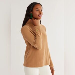 Dudley Stephens fleece turtleneck in camel